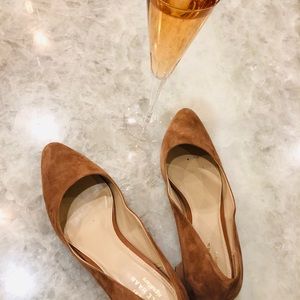 Darling kitten heel suede pumps